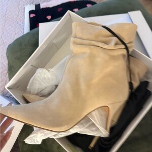 Express Beige Heeled Boots